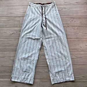 Shimera Womens Light‎ Blue Striped Print Drawstring Wide Leg Pants Size Small